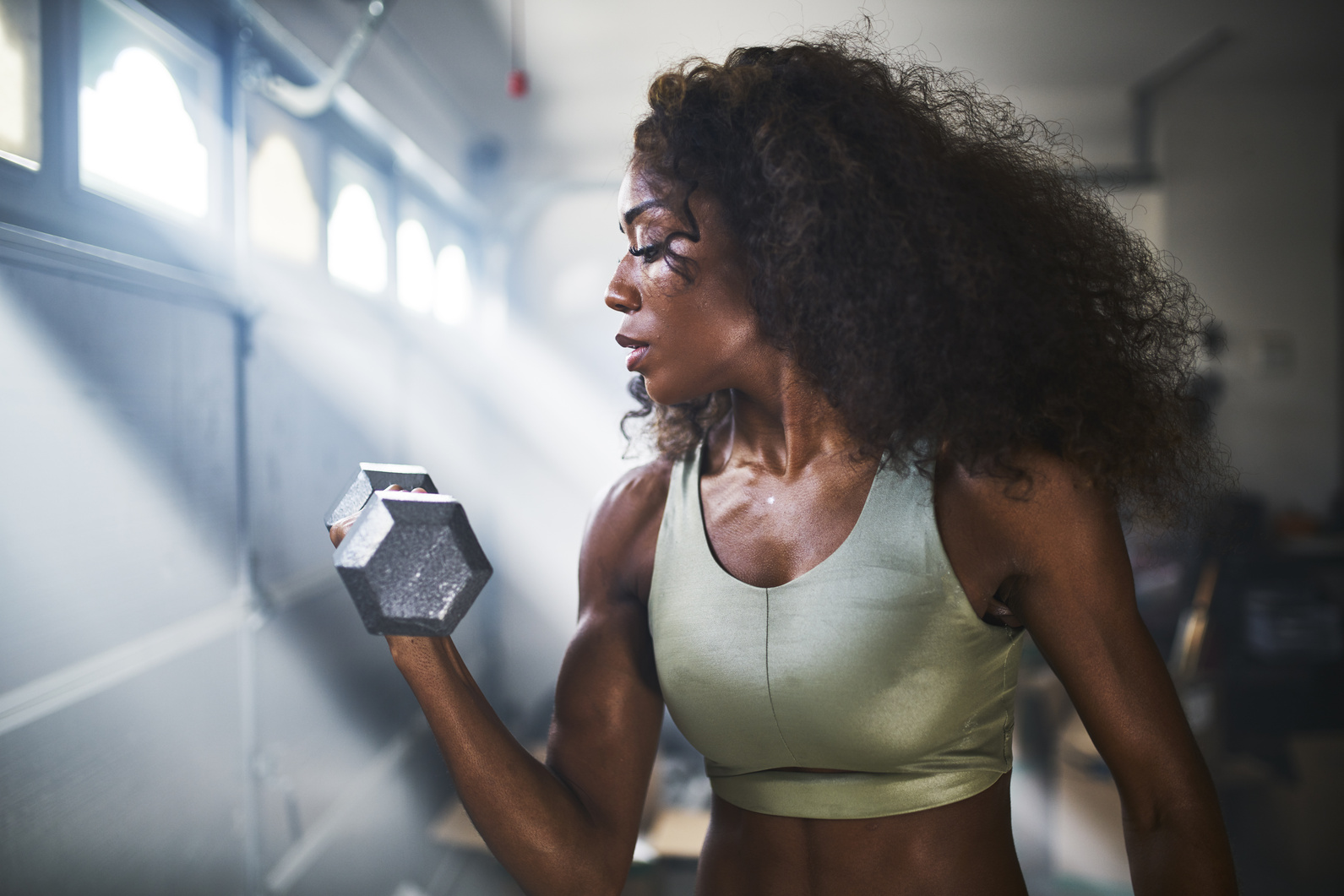 Fit African American Woman Working Out